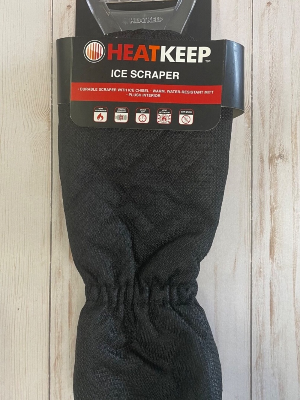 Fleece Lined Auto Car Windshield Fleece Lined Ice Scraper Glove Mitt BLACK NEW